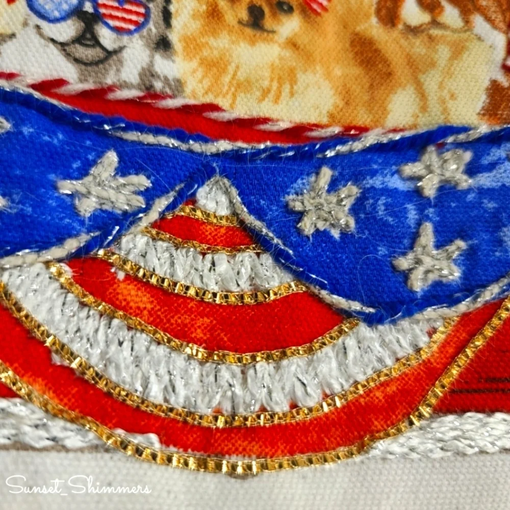 2pc Patriotic Dogs Red Truck July 4th Kitchen Tea Towel Set Stars & Stripes NEW